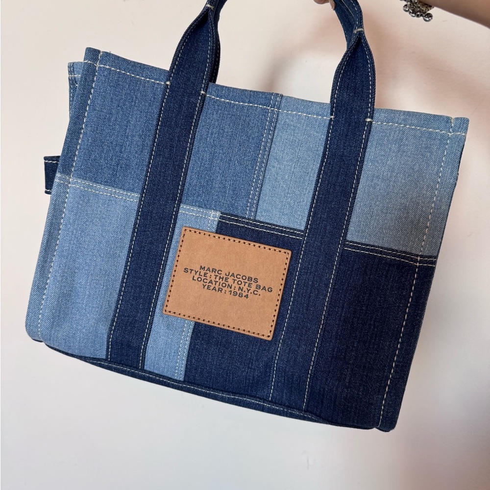 Marc Jacobs Blue Denim Patchwork Tote Bag - Picture 9 of 9